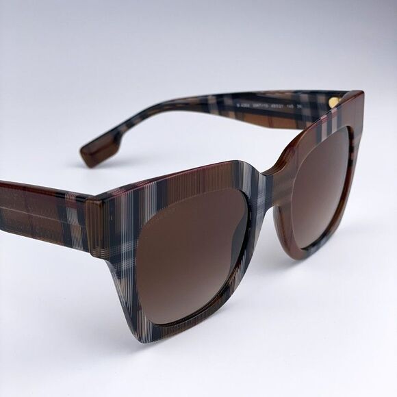 NEW Burberry BE4364 KITTY 396713 Check Brown Gradient Square Unisex Sunglasses - Picture 6 of 10